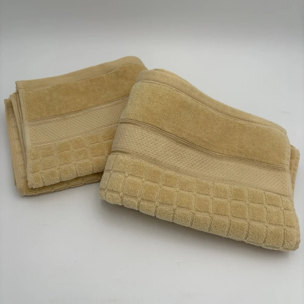 Earl & Wilson Butter Yellow Hand Towels Set Of 4 Luxurious Soft Vintage